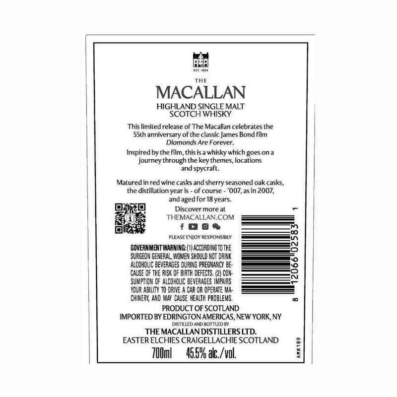 The Macallan Diamonds Are Forever 55th Anniversary Release Highland Single Malt Scotch Whisky - ForWhiskeyLovers.com