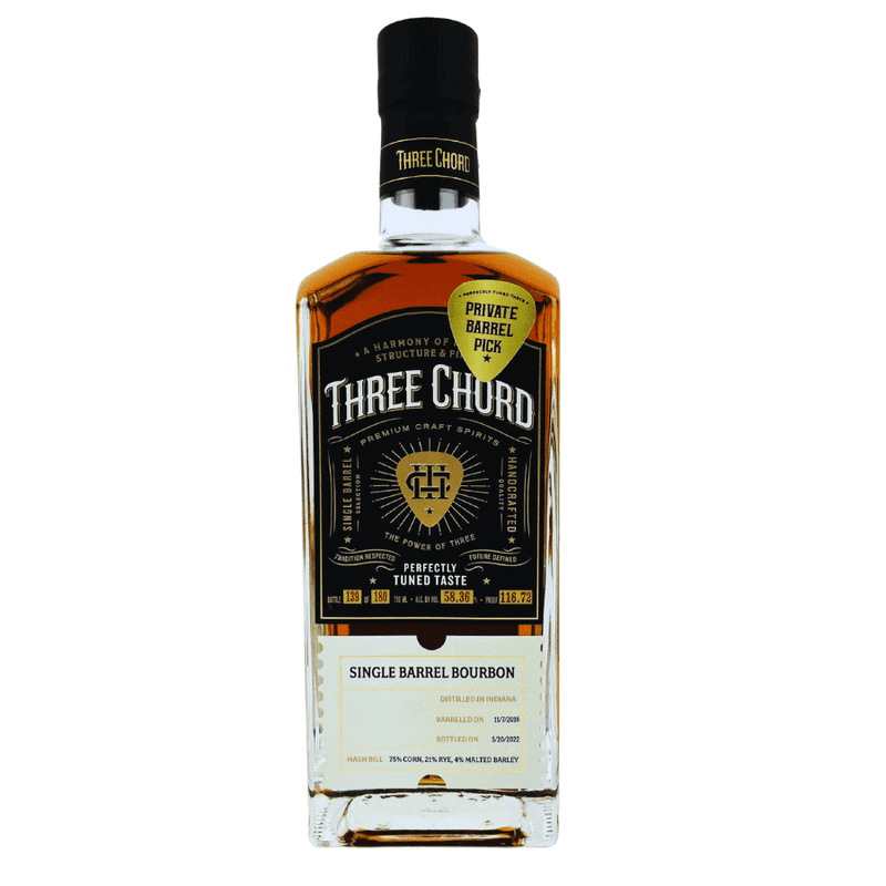 Three Chord Cask Strength Single Barrel Bourbon 750mL - ForWhiskeyLovers.com