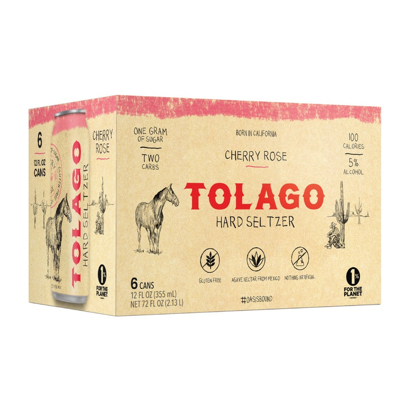 Tolago Cherry Rose Spiked Seltzer 6-Pack 6 x 355 mL - ForWhiskeyLovers.com