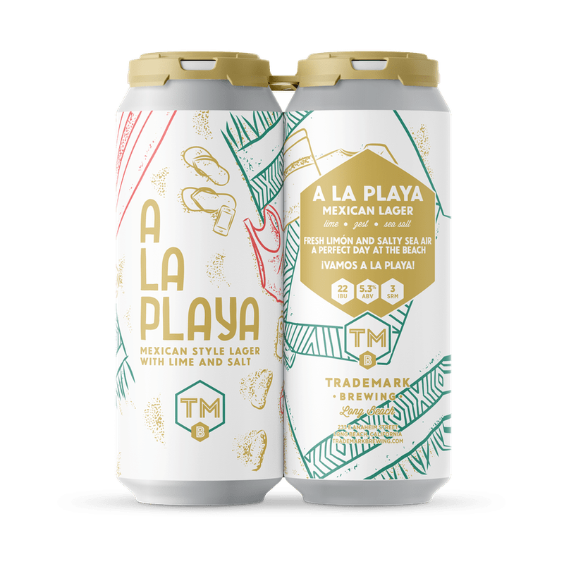 Trademark Brewing A La Playa Lager 4pk - ForWhiskeyLovers.com