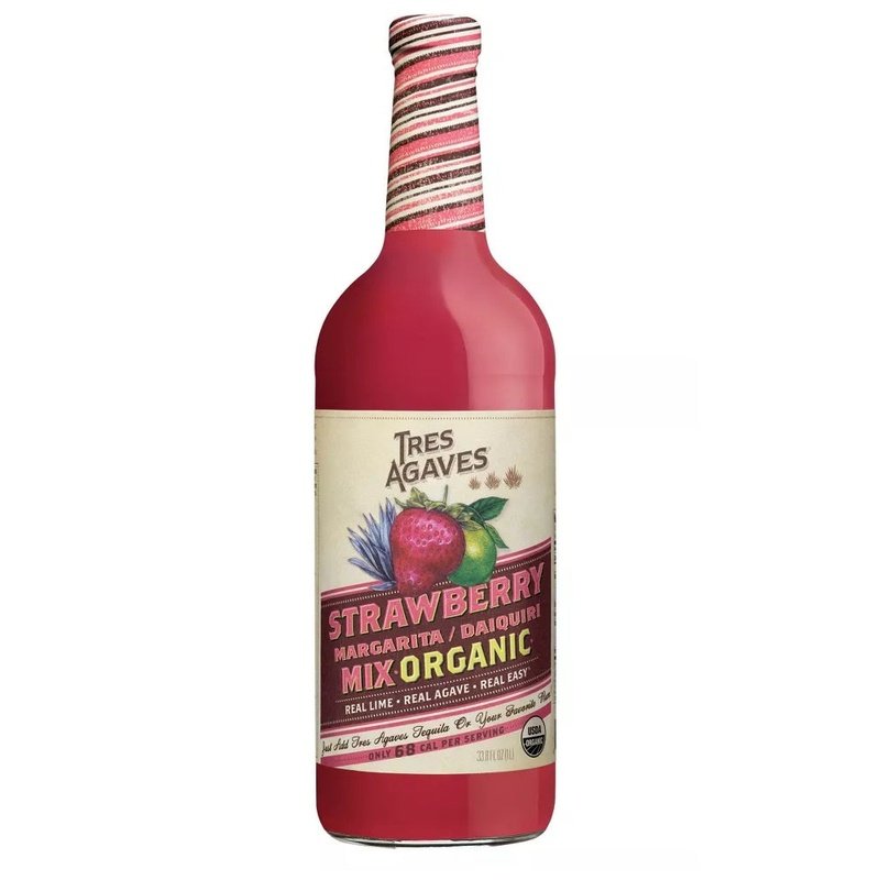 Tres Agaves Organic Strawberry Margarita-Daiquiri Mix Liter - ForWhiskeyLovers.com