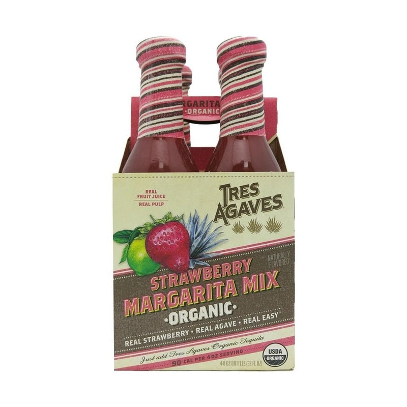 Tres Agaves Organic Strawberry Margarita Mix 4-Pack - ForWhiskeyLovers.com