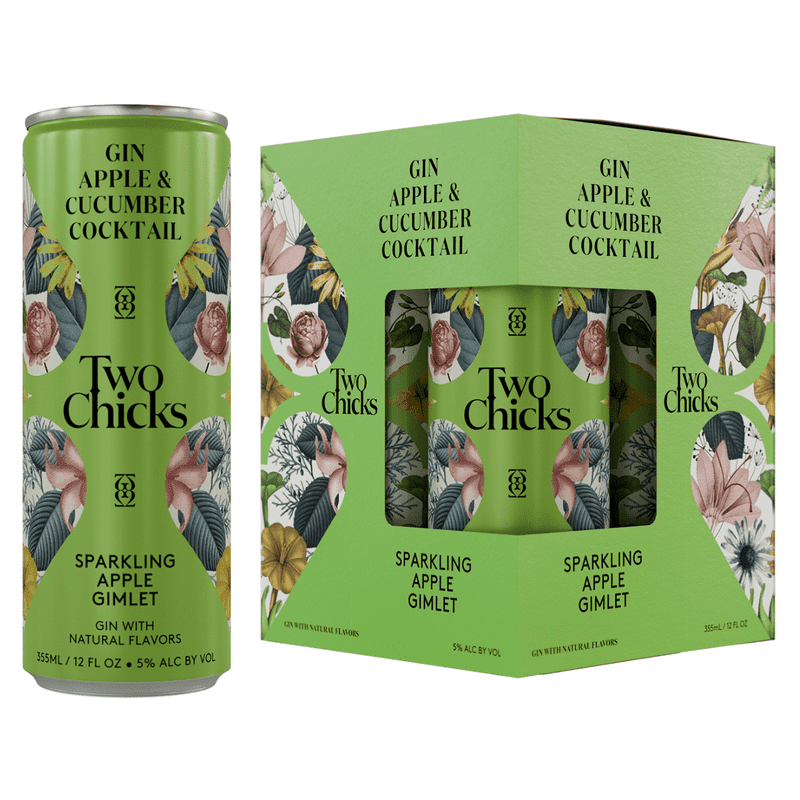 Two Chicks Sparkling Apple Gimlet Cocktail 4-Pack - ForWhiskeyLovers.com