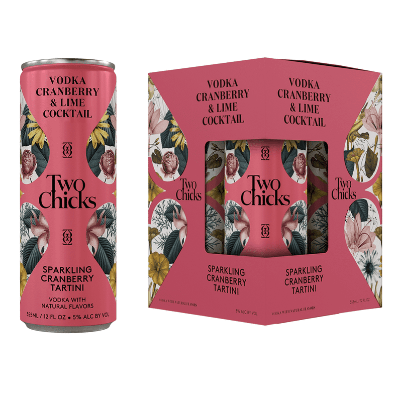 Two Chicks Sparkling Cranberry Tartini 4-Pack Cocktail - ForWhiskeyLovers.com