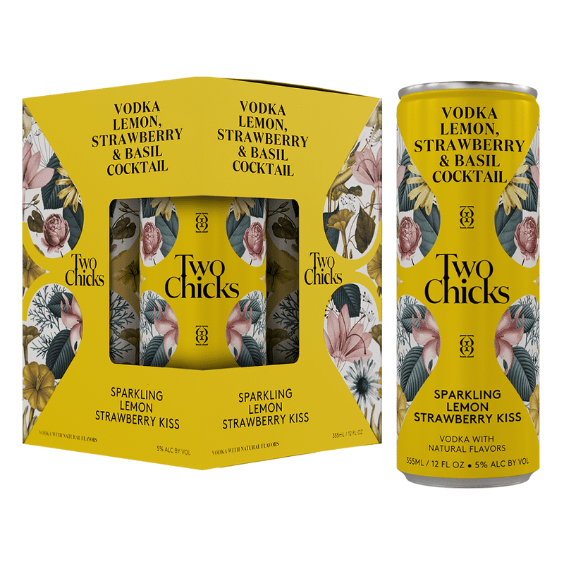 Two Chicks Sparkling Lemon Strawberry Kiss Cocktail 4-Pack - ForWhiskeyLovers.com