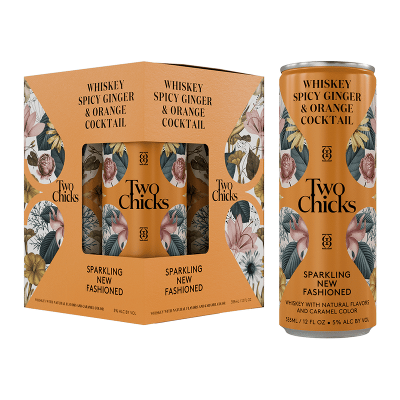 Two Chicks Sparkling New Fashioned 4-Pack Cocktail - ForWhiskeyLovers.com