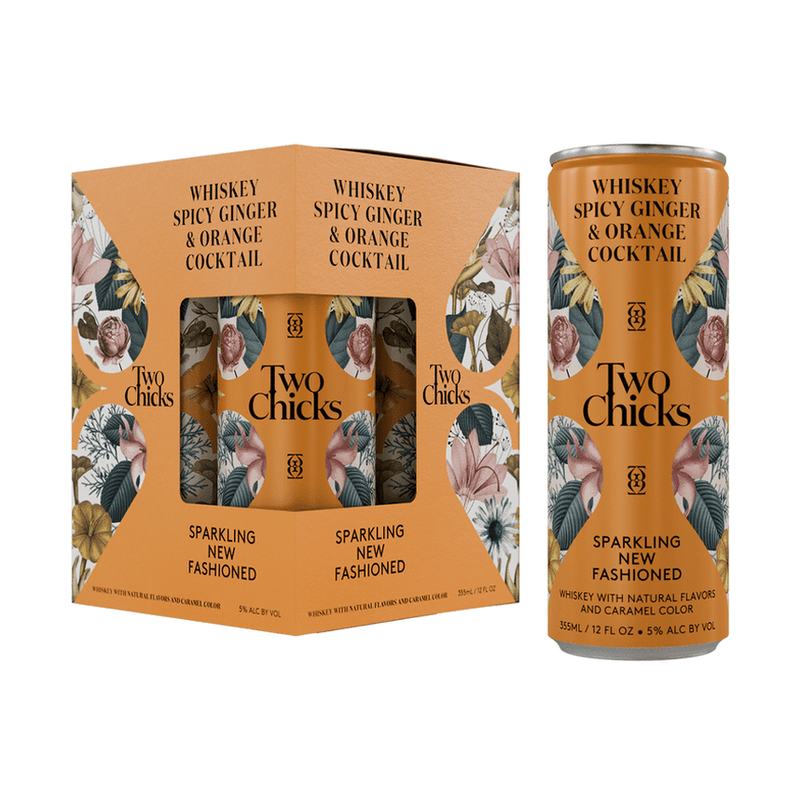 Two Chicks Sparkling New Fashioned 4-Pack Cocktail - ForWhiskeyLovers.com