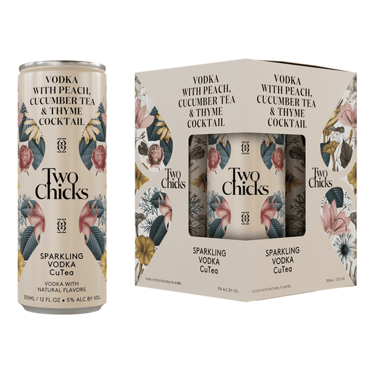 Two Chicks Sparkling Vodka CuTea 4-Pack Cocktail - ForWhiskeyLovers.com