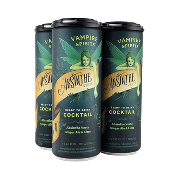 Vampire Spirits Absinthe Verte Ginger Ale & Lime Ready-to-Drink Cocktail 4-Pack - ForWhiskeyLovers.com