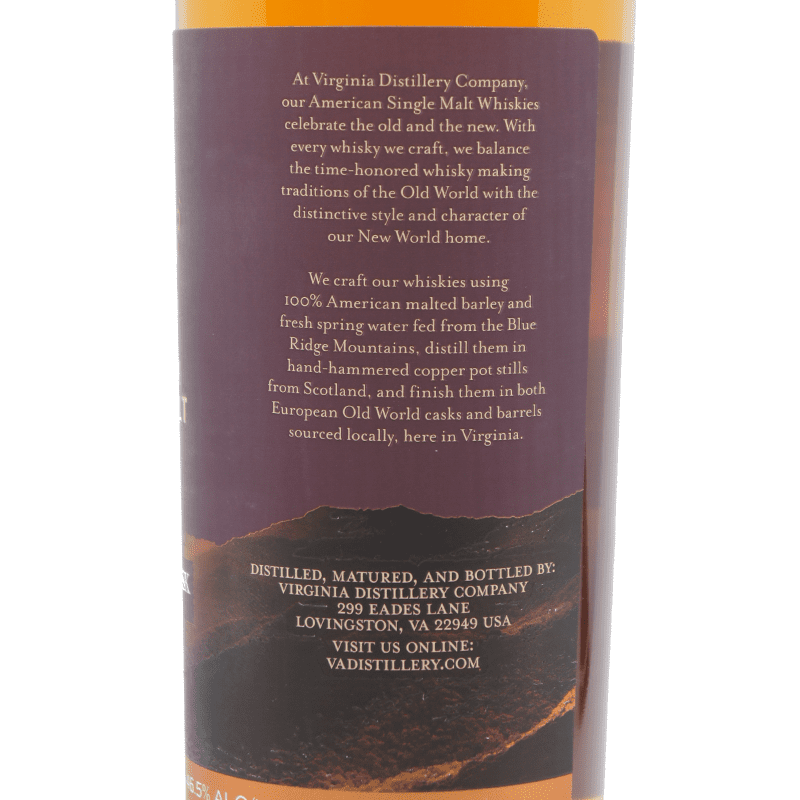 Virginia Distillery Co. Cabernet Cask Select American Single Malt Whisky - ForWhiskeyLovers.com