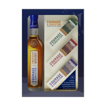 Virginia Distillery Co Courage and Conviction American Single Malt Gift Set /w 50ml 750 ml - ForWhiskeyLovers.com