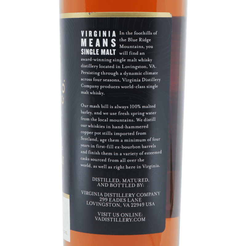 Virginia Distillery Co. Port Cask Reserve American Single Malt Whisky - ForWhiskeyLovers.com