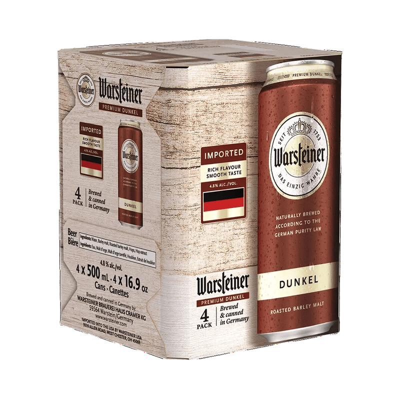 Warsteiner Dunkel Beer 4-pack Cans - ForWhiskeyLovers.com