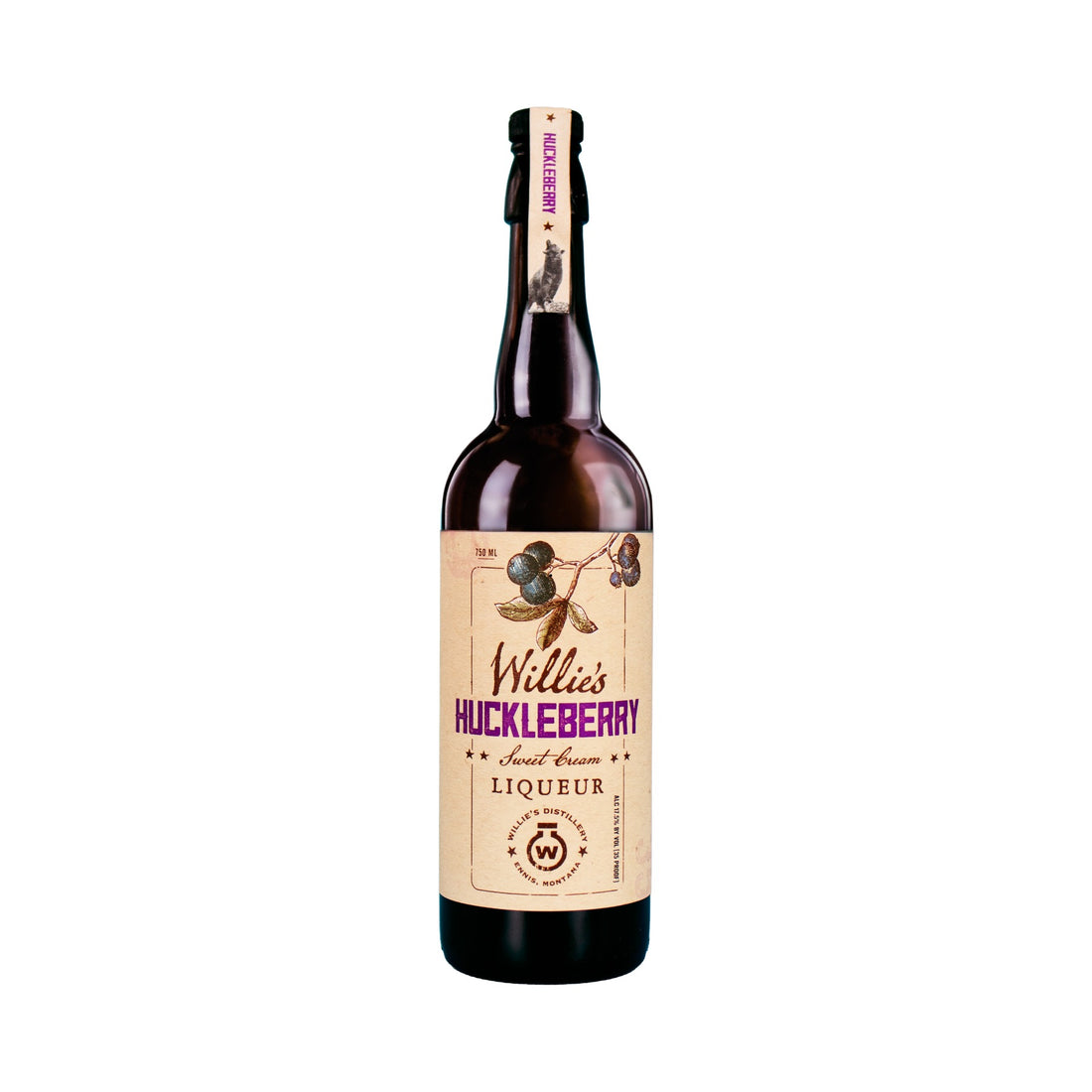 Willie's Huckleberry Sweet Cream Liqueur 750ml - ForWhiskeyLovers.com