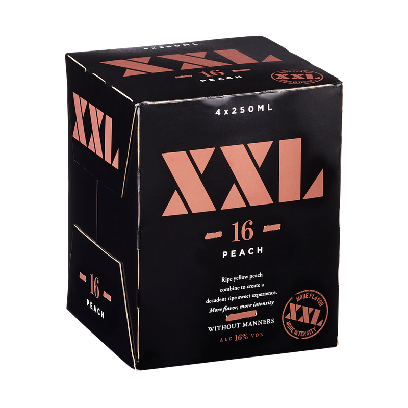 XXL Peach Moscato Flavored Wine 4-Pack - ForWhiskeyLovers.com