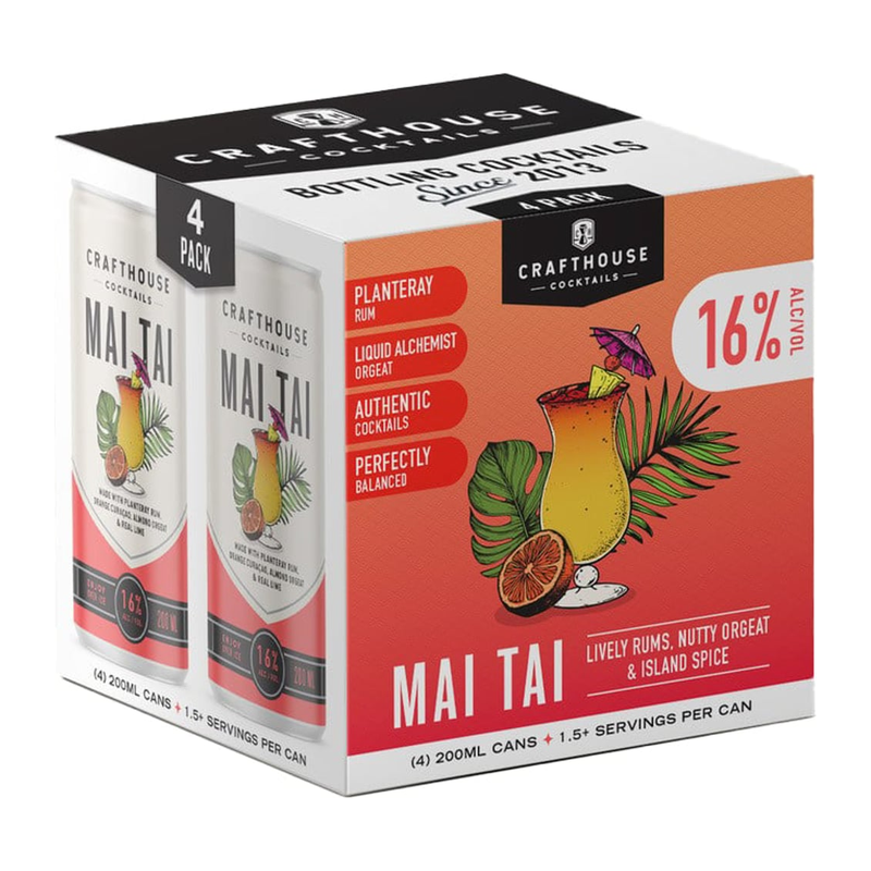 Crafthouse Cocktails Mai Tai 4-Pack × 200ml - ForWhiskeyLovers.com