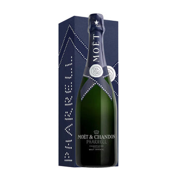 Moët & Chandon x Pharrell Williams Brut Impérial Champagne with Blue Gift Box 750ml - ForWhiskeyLovers.com