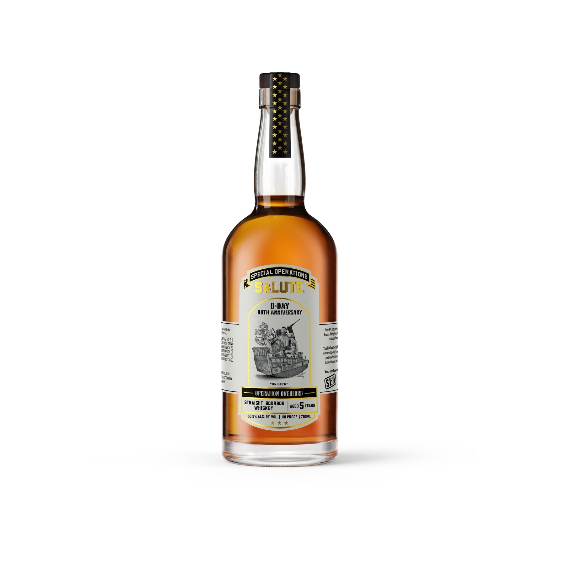 Special Operations Salute D-Day 80th Anniversary Sea Straight Bourbon Whiskey 750ml - ForWhiskeyLovers.com