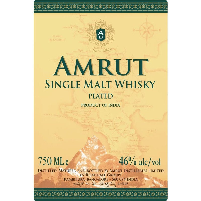 Amrut Peated Indian Single Malt Whisky 750mL - ForWhiskeyLovers.com