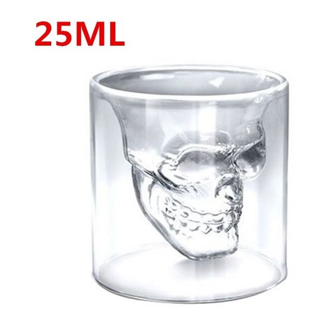 Double Skull Transparent Glass - ForWhiskeyLovers.com