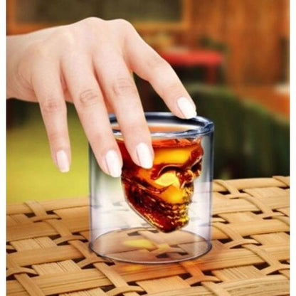 Double Skull Transparent Glass - ForWhiskeyLovers.com