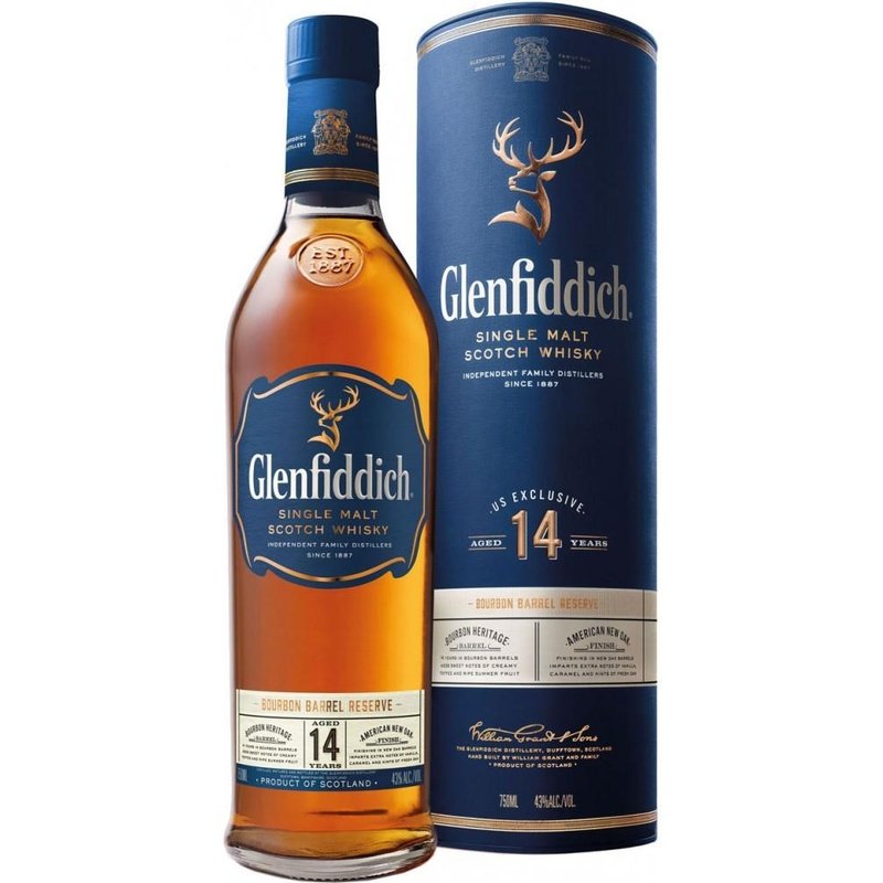Glenfiddich 14 Year Old Bourbon Barrel Reserve Single Malt Whisky 750ml - ForWhiskeyLovers.com