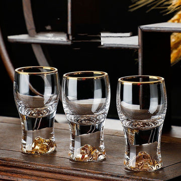 Gold Foil Liquor Crystal Glass - ForWhiskeyLovers.com