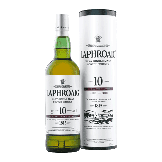 Laphroaig 10 YO Original Cask Strength Islay Single Malt 750mL - ForWhiskeyLovers.com