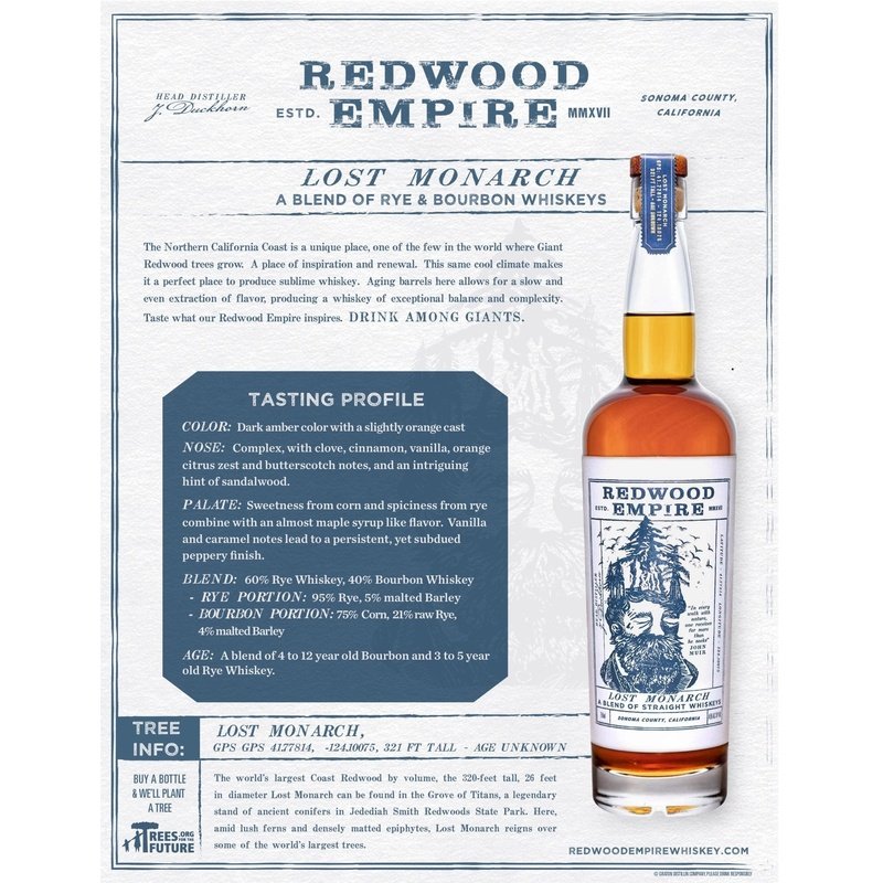 Redwood Empire Lost Monarch Blended Straight Whiskey 750mL - ForWhiskeyLovers.com