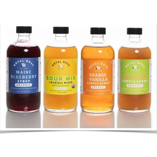 Royal Rose Organic Syrups Vodka Cocktail Pack 4 x 8oz - ForWhiskeyLovers.com