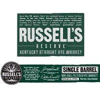 Russell's Reserve Rye Whiskey Single Barrel 750ml - ForWhiskeyLovers.com