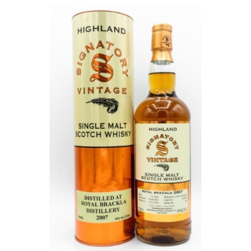 Signatory Royal Brackla 2007 12 Year Old Single Malt Scotch Whiskey 750mL - ForWhiskeyLovers.com