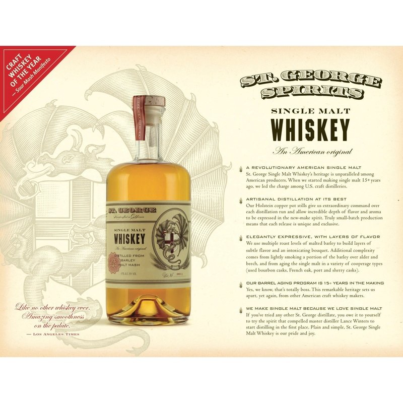 St George Spirits Single Malt Whiskey 750mL - ForWhiskeyLovers.com