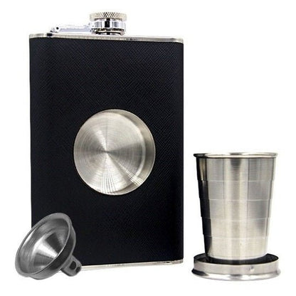 Stainless Steel Flagon Flask - ForWhiskeyLovers.com