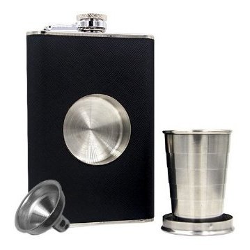 Stainless Steel Flagon Flask - ForWhiskeyLovers.com