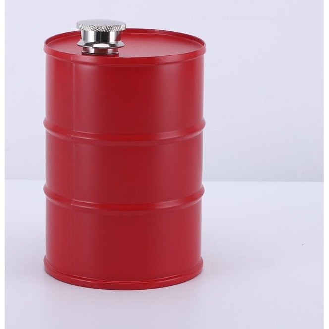 Stainless Steel Oil Drum Flask 750mL - ForWhiskeyLovers.com