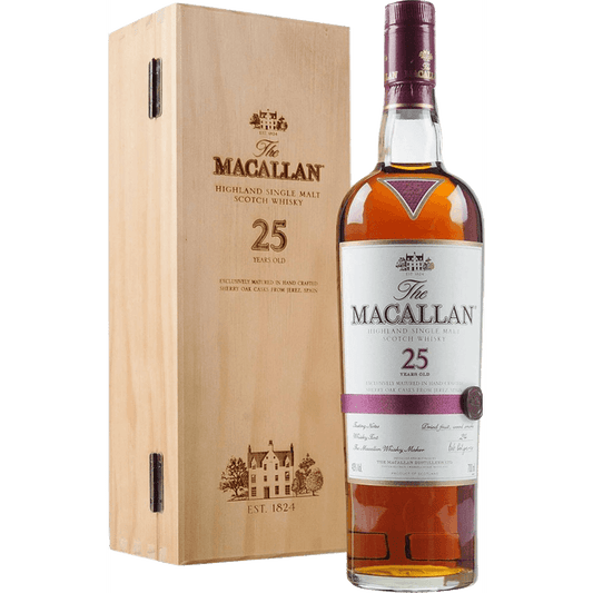 The Macallan 25 Year Old Sherry Oak Single Malt Whisky 750mL - ForWhiskeyLovers.com