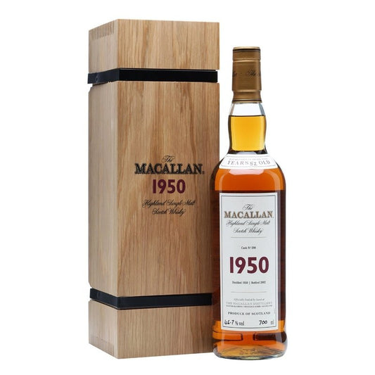 The Macallan Fine & Rare 1950 Cask Strength 52 Year Old Single Malt Whisky 750mL - ForWhiskeyLovers.com