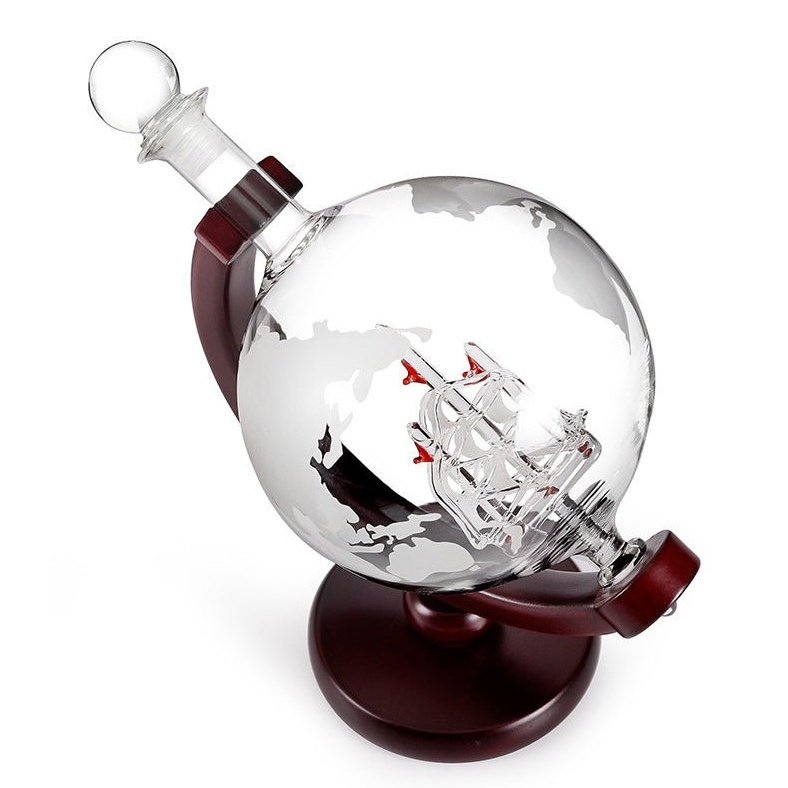 World Travelor Spirits Decanter With Glass - ForWhiskeyLovers.com